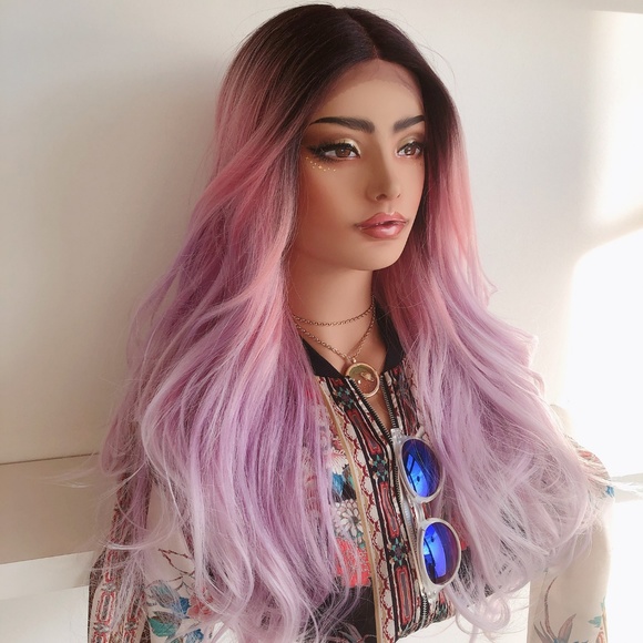 Her Wig Closet Accessories 26 Pastel Pink Purple Ombre Wig Dark